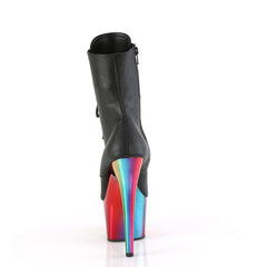 7 Inch Heel ADORE-1020RC Black Pu Rainbow Chrome