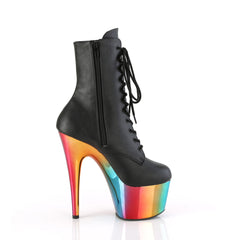 7 Inch Heel ADORE-1020RC Black Pu Rainbow Chrome