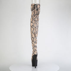 7 Inch Heel ADORE-3008SP-BT Tan Brown Snake Print