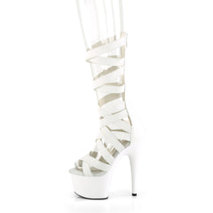 7 Inch Heel ADORE-700-48 White Elastic Band