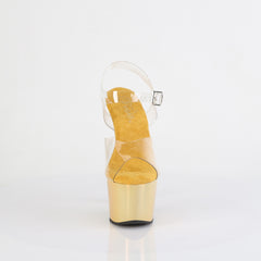 7 Inch Heel ADORE-708LQ Clear Liquid Gold Holo