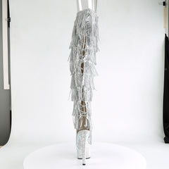 7 Inch Heel BEJEWELED-3019RSF-7 Silver