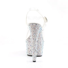 7 Inch Heel BEJEWELED-708MS Silver Multi Rhinestones