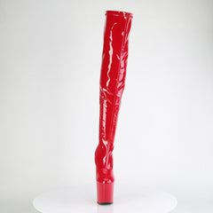 8 Inch Heelless CRAZE-3000 Red Stretch Patent