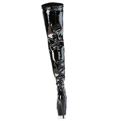6 Inch Heel DELIGHT-3000BONE Black Stretch Pat