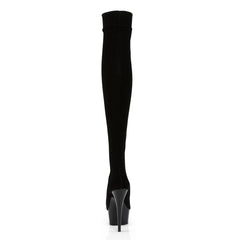 6 Inch Heel DELIGHT-3002 Black Stretch Velvet