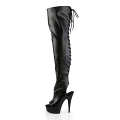 6 Inch Heel DELIGHT-3017 Black Stretch Pu