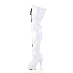 6 Inch Heel DELIGHT-3027 White-Black Stretch Pat