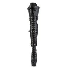 6 Inch Heel DELIGHT-3028 Black Stretch PU