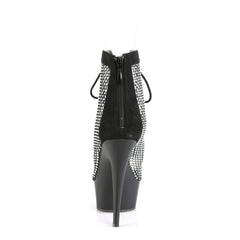 6 Inch Heel DELIGHT-600-33RM Black Rhinestone Mesh
