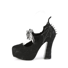 5 Inch Heel DEMON-18 Black Satin