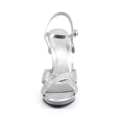 4 Inch Heel FLAIR-419G Silver Glitter