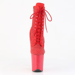 8 Inch Heel FLAMINGO-1020RM Red Rhinestone
