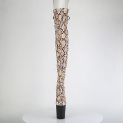 8 Inch Heel FLAMINGO-3008SP-BT Tan Brown Snake Print