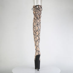 8 Inch Heel FLAMINGO-3008SP-BT Tan Brown Snake Print