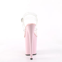 8 Inch Heel FLAMINGO-808 Clear-Baby Pink