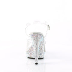 5 Inch Heel LIP-108DM Clear Rhinestones