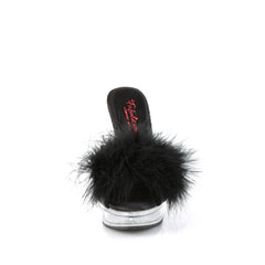 5 Inch Heel MAJESTY-501F-8 Black Fur Clear