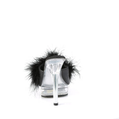 5 Inch Heel MAJESTY-501F-8 Black Fur Clear