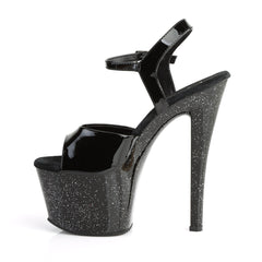 7 Inch Heel SKY-309MG Black Glitter