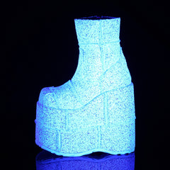 7 Inch Platform STACK-201G White Glitter