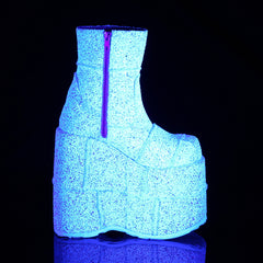 7 Inch Platform STACK-201G White Glitter