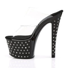 7 Inch Heel STARDUST-702 Clear-Black