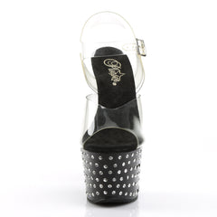 7 Inch Heel STARDUST-708 Clear-Black