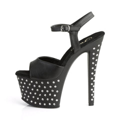 7 Inch Heel STARDUST-709 Black Pu