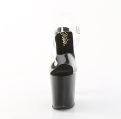 8 Inch Heel XTREME-808PYRS Clear Black Rhinestone