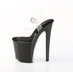 8 Inch Heel XTREME-808SPRS Clear Black Silver