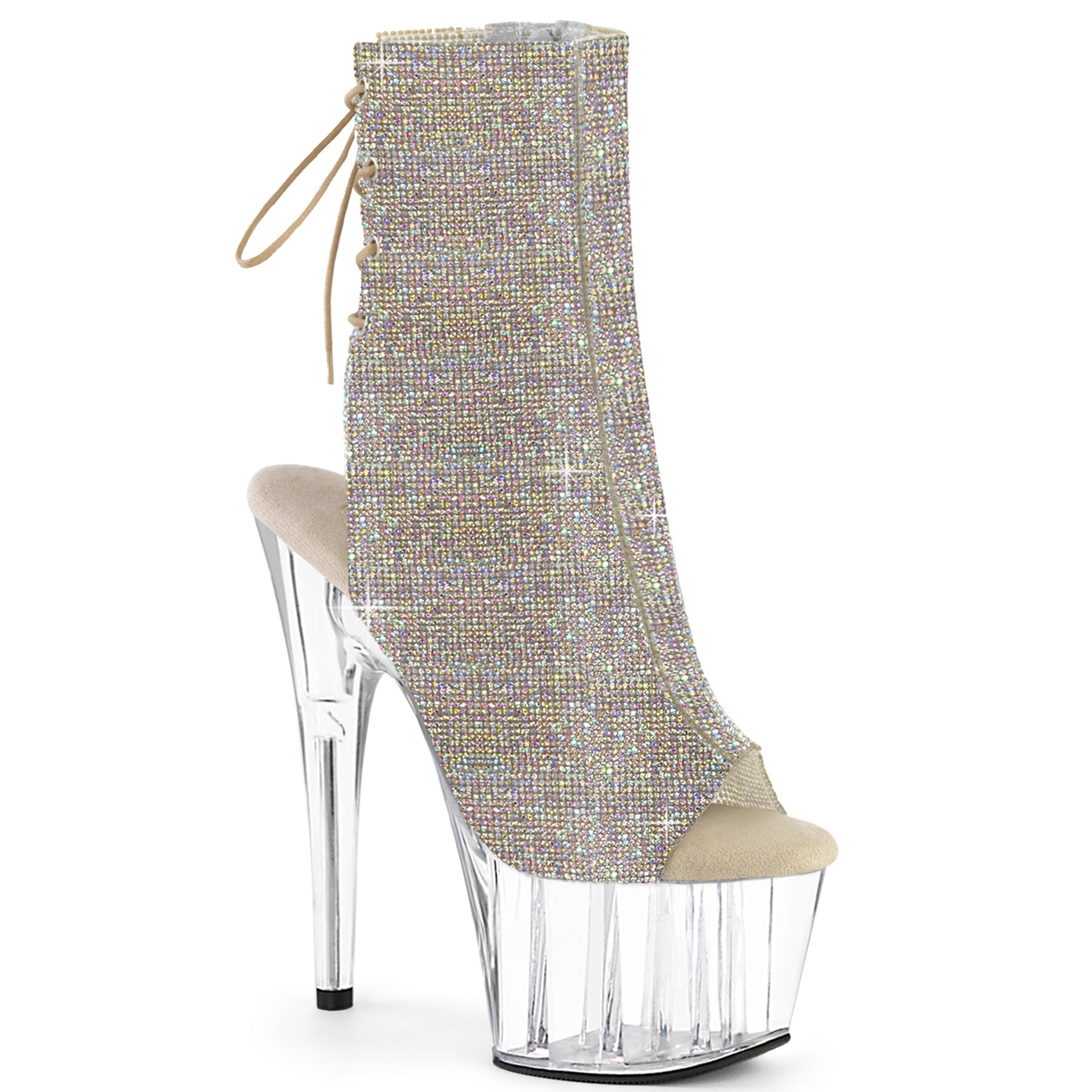 Pleaser Adore 1018C Rs Silver Rhinestone Platform Shoes