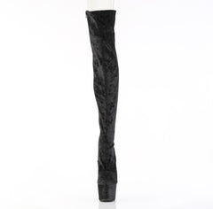 7 Inch Heel ADORE-3000WR Black Shimmering Fabric