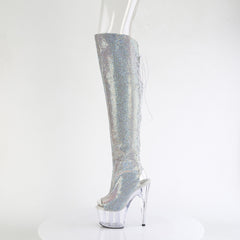 7 Inch Heel ADORE-3019C-RS Silver Rhinestone