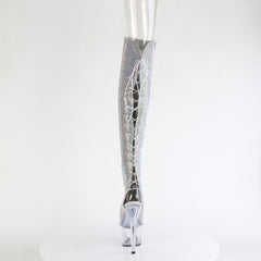 7 Inch Heel ADORE-3019C-RS Silver Rhinestone