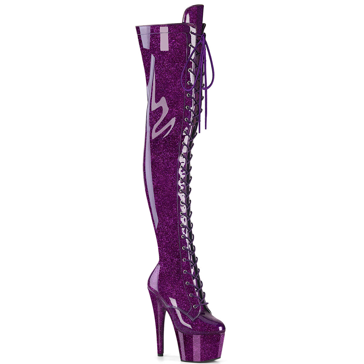 Pleaser Adore 3020Gp Purple Glitter Platform Shoes