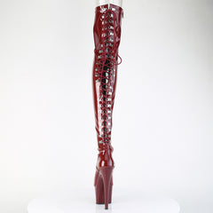 7 Inch Heel ADORE-3063 Burgundy Stretch Patent