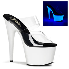 7 Inch Heel ADORE-702UV Clear-Neon White
