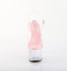 7 Inch Heel ADORE-708 Clear Baby Pink Insole