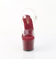 7 Inch Heel ADORE-708 Clear Burgundy
