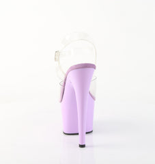 7 Inch Heel ADORE-708 Clear Lavender
