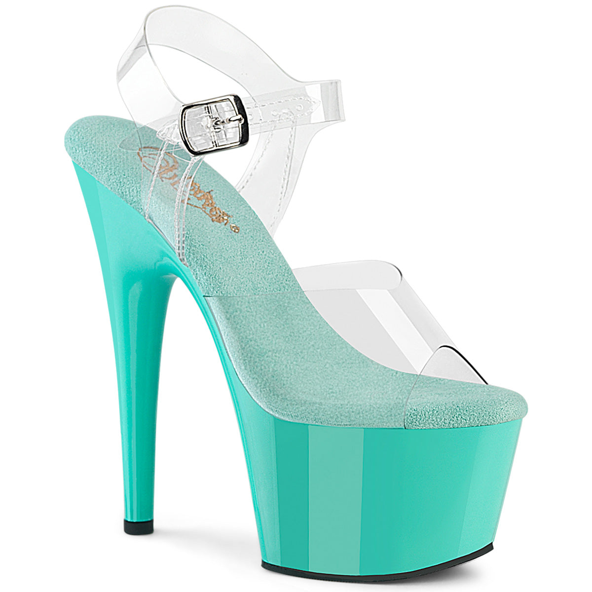 Pleaser Adore 708 Clear Aqua Platform Shoes