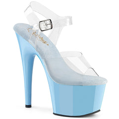 Pleaser Adore 708 Clear Baby Blue Platform Shoes