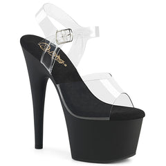 Pleaser Adore 708 Clear Black Platform Shoes