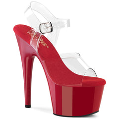 Pleaser Adore 708 Clear Red Platform Shoes