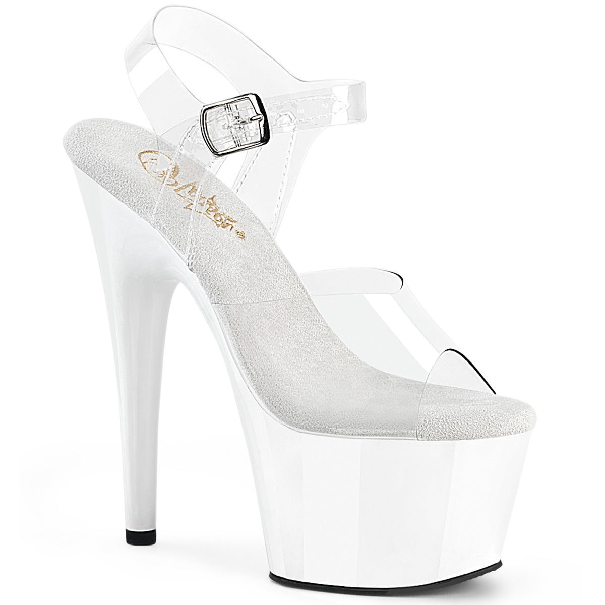 Pleaser Adore 708 Clear White Platform Shoes