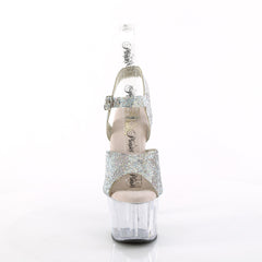 7 Inch Heel ADORE-708N-RS Silver Rhinestone