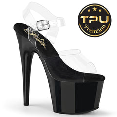 Pleaser Adore 708Prem Clear Black Platform Shoes