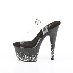 7 Inch Heel ADORE-708SPKL-01 Clear Black Rhinestone