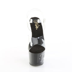 7 Inch Heel ADORE-708TIP-02 Clear Black